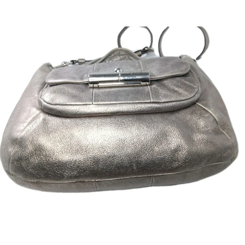 Coach Kristin 18810 Leather Hobo Shoulder Bag Y2k Metallic Light Gold Pewter